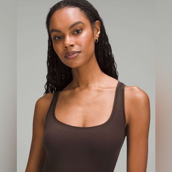 Lululemon Wundermost Nulu Square-Neck Sleeveless Bodysuit French Press NWT XL - Picture 4 of 16